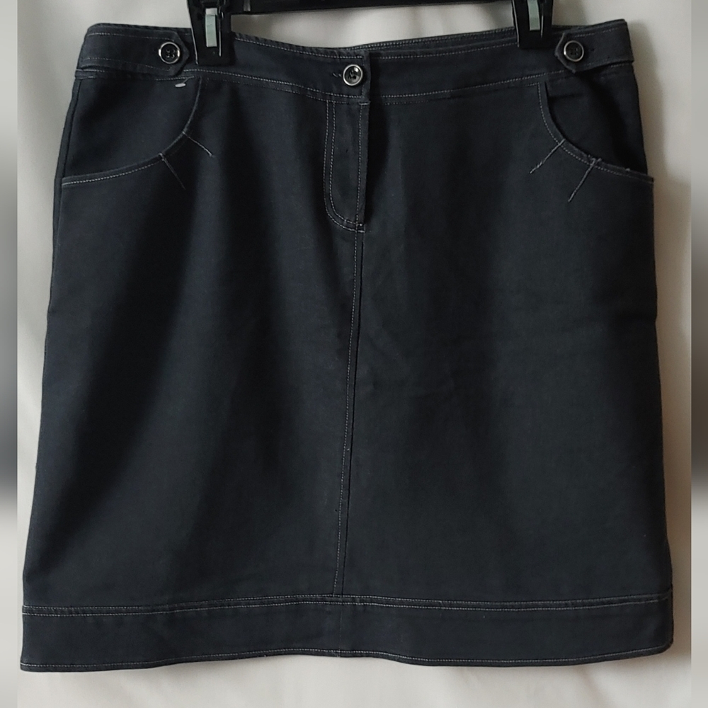 NY Collection Petite Soft Denim Skirt Size 14